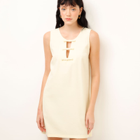 Vestido curto com laços amarelo