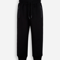 Calça jogger infantil de moletom com bolsos preta