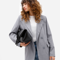Blazer de alfaiataria feminino oversized cinza
