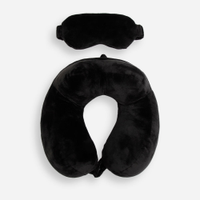 Apoio de pescoço com máscara de dormir preto