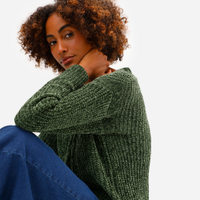 Suéter feminino de tricot decote v verde