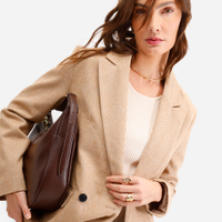 Blazer feminino alongado texturizado bege