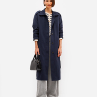 Trench coat feminino oversized azul