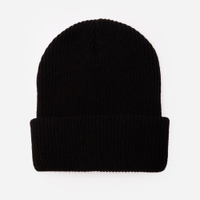Gorro masculino canelado preto