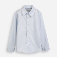 Camisa de algodão infantil com bolso azul