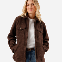 Jaqueta feminina oversized texturizada marrom
