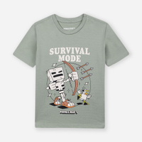 Camiseta de algodão infantil minecraft verde