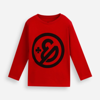 Camiseta infantil de algodão enaldinho manga longa vermelho
