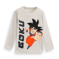 Blusa de algodão infantil manga longa goku cinza