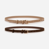 Kit de 2 cintos femininos fivela suede colorido