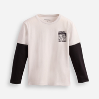 Blusa de algodão infantil manga sobreposta minecraft - cinza claro