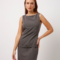 Vestido curto com cinto mindset cinza