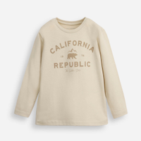 Blusa de algodão infantil manga longa california bege