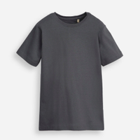 Camiseta de algodão infantil manga curta básica azul