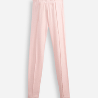 Calça legging infantil canelada com nervura rosa