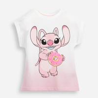 Camiseta de algodão infantil manga curta angel off white