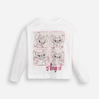 Blusa de algodão infantil manga longa angel off white