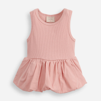 Blusa balonê infantil de algodão rosa