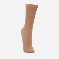 Meia cano longo canelada masculina bege