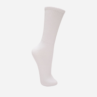 Meia cano longo canelada masculina branca