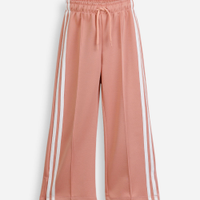 Calça reta infantil com listras rosa