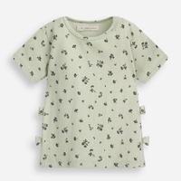 Blusa infantil floral com laços verde