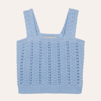 Cropped infantil de tricot azul