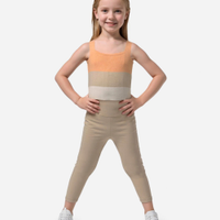 Cropped de tricot infantil listrado laranja