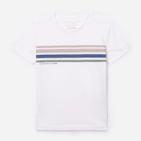 Camiseta de algodão infantil listrada off white