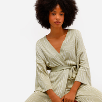 Kimono feminino de tricot geométrico vivi olimo verde