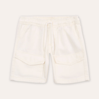 Bermuda de sarja infantil bolsos cargo off white
