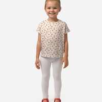 Camiseta infantil manga curta cerejinhas off white