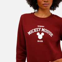 Blusão feminino de moletom mickey mouse vinho