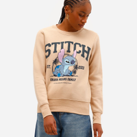 Blusão feminino de moletom stitch bege