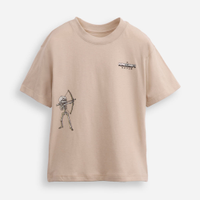 Camiseta oversized de algodão infantil minecraft bege