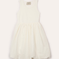 Vestido infantil de algodão balonê off white
