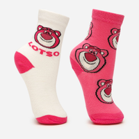 Kit de 2 meias infantis lotso toy story rosa