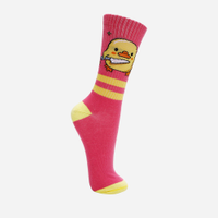 Meia cano longo patinho rosa