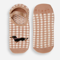 Meia sapatilha estampado vichy colorido 34-39 bege