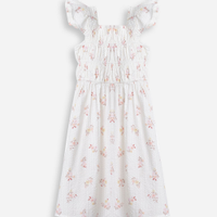Vestido infantil texturizado floral colorido