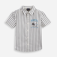 Camisa infantil de algodão snoopy listrada off white