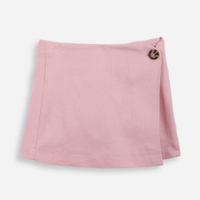 Short saia infantil com linho rosa