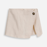 Short saia infantil com linho bege