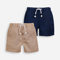 Kit de 2 bermudas infantis de algodão colorido