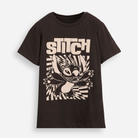 Camiseta infantil stitch cinza