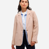 Blazer feminino de alfaiataria com viscose bege