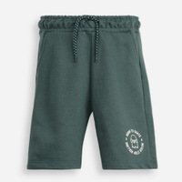 Bermuda infantil de moletom sem felpa estampado verde