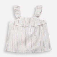 Regata infantil de algodão com lurex listrada colorido