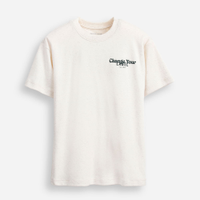 Camiseta infantil com linho estampada off white