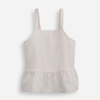 Blusa peplum infantil com linho bege
